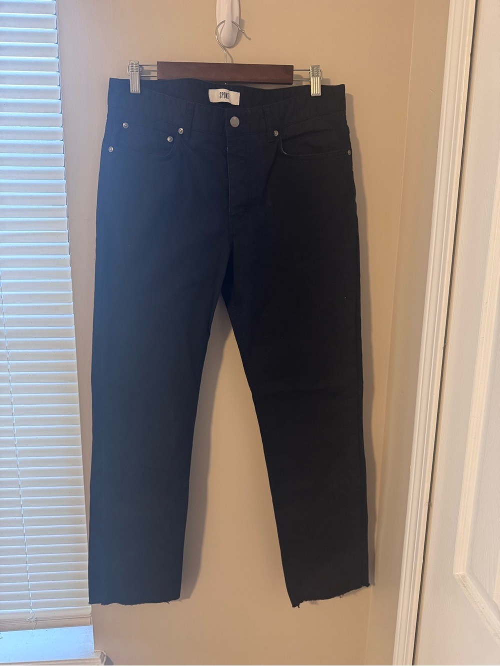 SPOKE Black Men’s Chinos - Classic Straight Fit with Retro 90s Cassette Lining